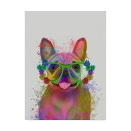 Fab Funky 'Rainbow Splash French Bulldog, Portrait' Canvas Art,35x47